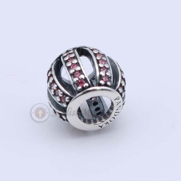 Authentic PANDORA Pink Openwork Pavé Barrel Charm - 791115CZS - Picture 8 of 10